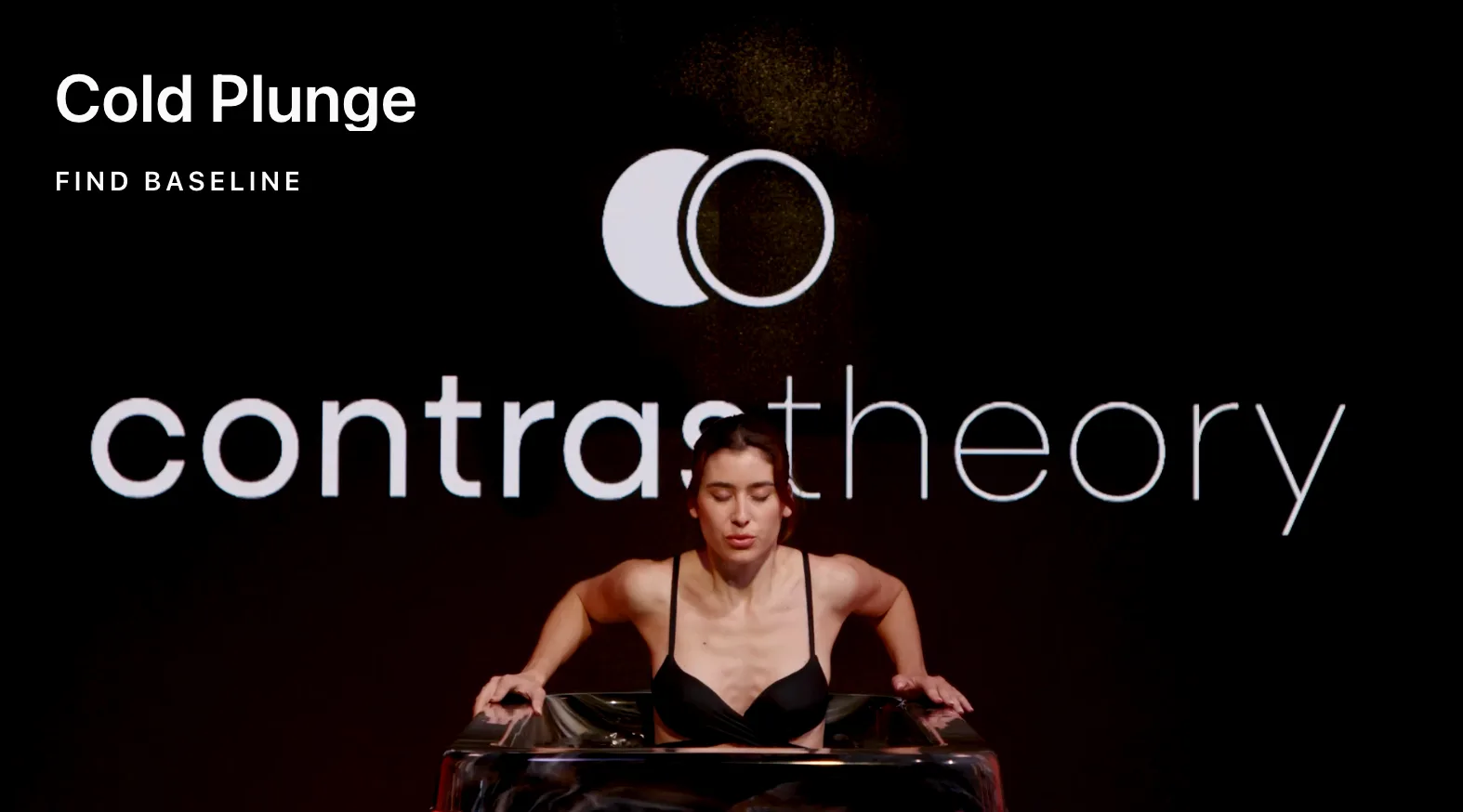 In-studio screen introducing the cold plunge segment of the session